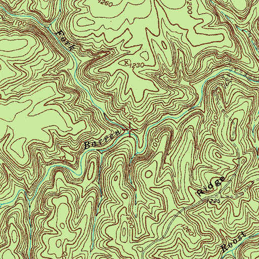 Topographic Map of Railroad Fork, KY