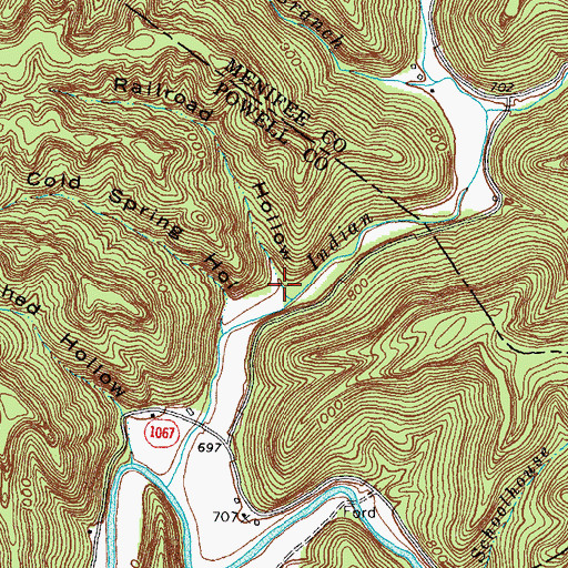 Topographic Map of Railroad Hollow, KY