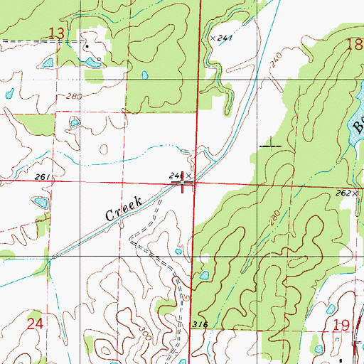 Topographic Map of Love Creek, AR