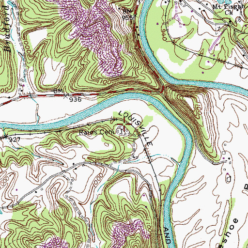 Topographic Map of Rains Cemetery, KY