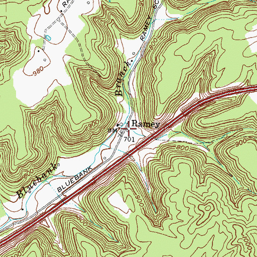 Topographic Map of Ramey, KY