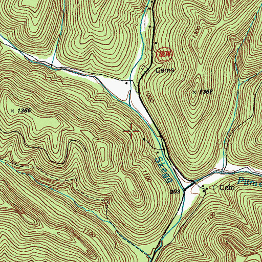 Topographic Map of Rash Branch, KY