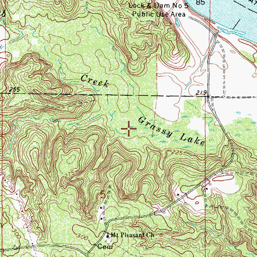 Topographic Map of Love Creek, AR