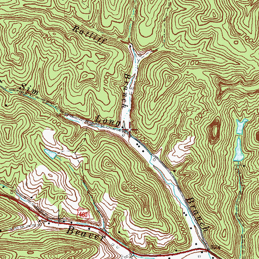Topographic Map of Ratliff Branch, KY