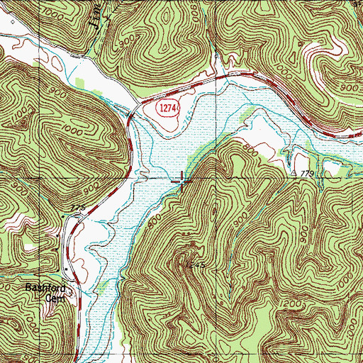 Topographic Map of Ratliff Creek, KY