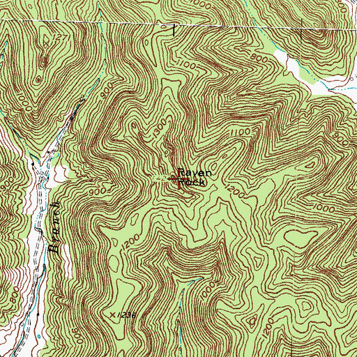 Topographic Map of Raven Rock, KY