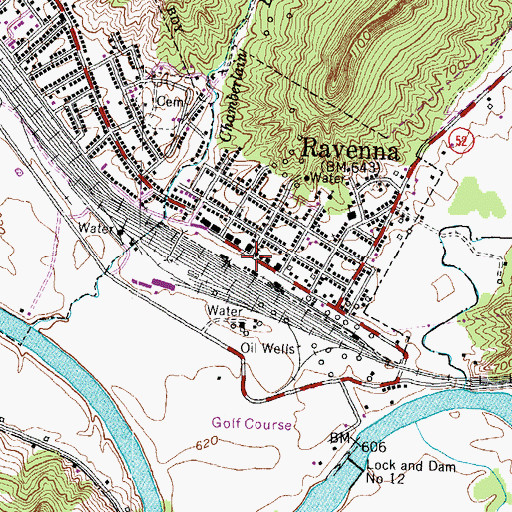 Topographic Map of Ravenna, KY