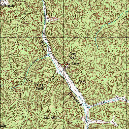 Topographic Map of Ray Cemetery, KY