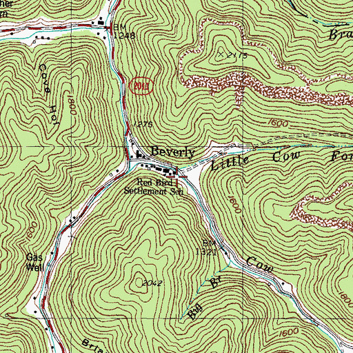 Topographic Map of Red Bird Settlement School, KY