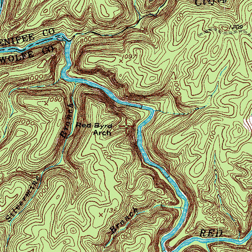 Topographic Map of Red-byrd Arch, KY