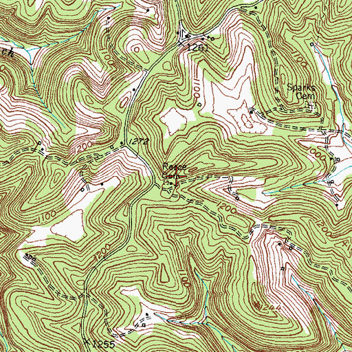 Topographic Map of Reece Cemetery, KY