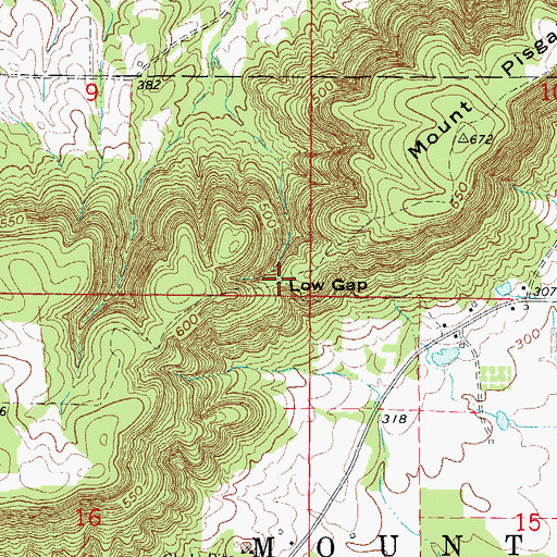 Topographic Map of Low Gap, AR