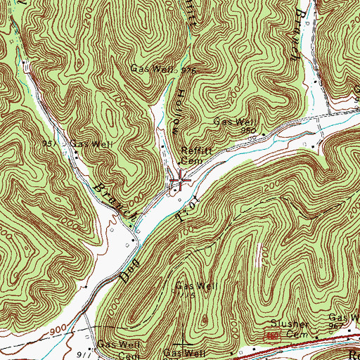 Topographic Map of Reffitt Cemetery, KY