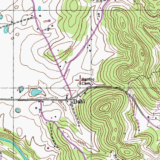 Topographic Map of Renfro Cemetery, KY
