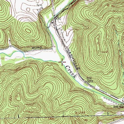 Topographic Map of Renfro Creek, KY