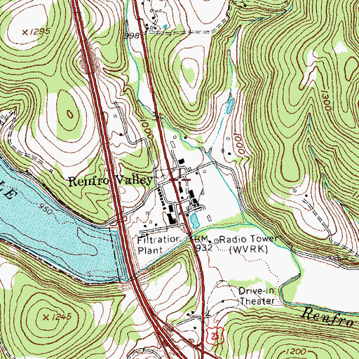 Topographic Map of Renfro Valley, KY