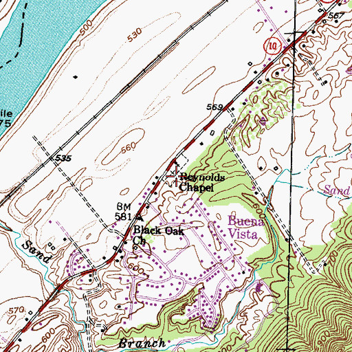 Topographic Map of Reynolds Chapel, KY