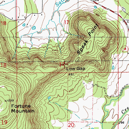Topographic Map of Low Gap, AR