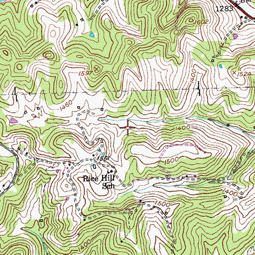 Topographic Map of Rice Hill School, KY