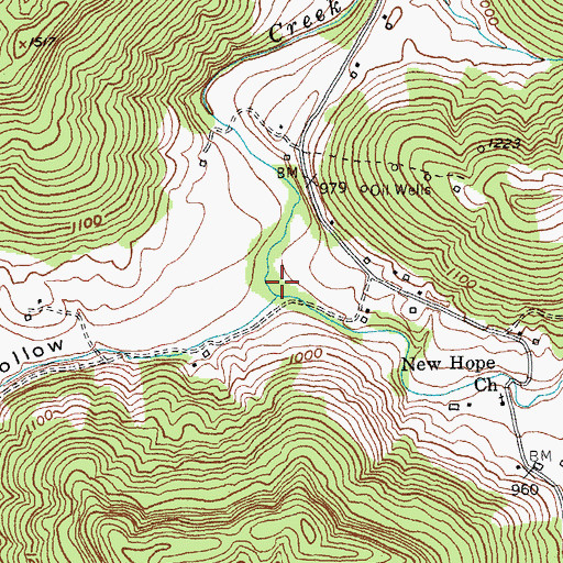 Topographic Map of Rice Hollow, KY