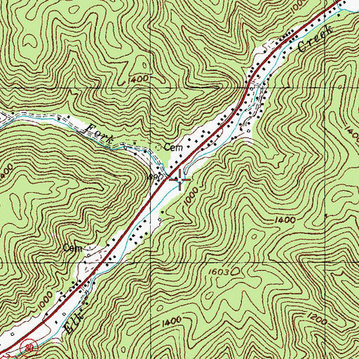 Topographic Map of Rices Fork, KY