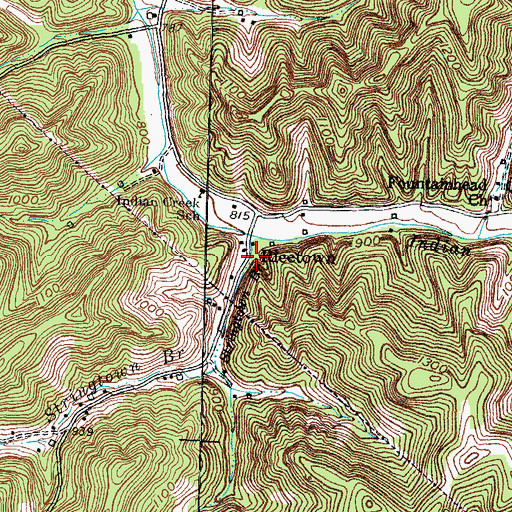 Topographic Map of Ricetown, KY