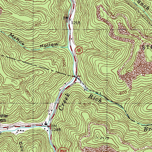 Topographic Map of Rich Branch, KY