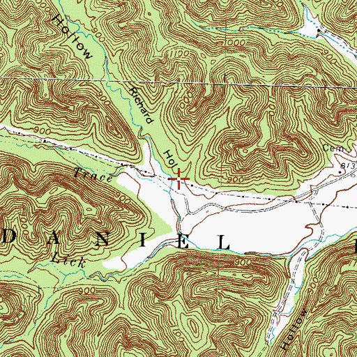 Topographic Map of Richard Hollow, KY