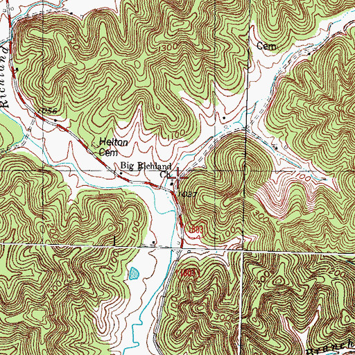 Topographic Map of Richland Church, KY