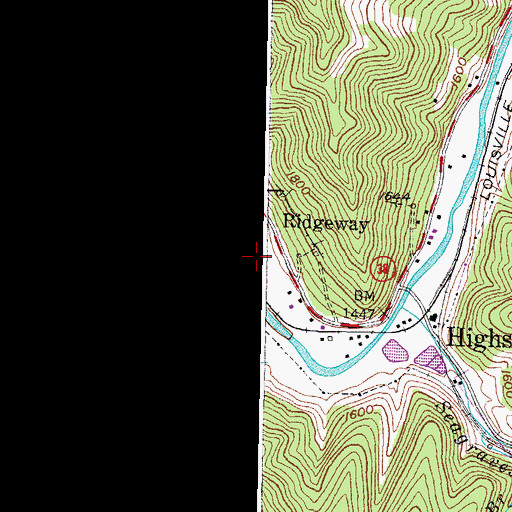 Topographic Map of Ridgeway, KY