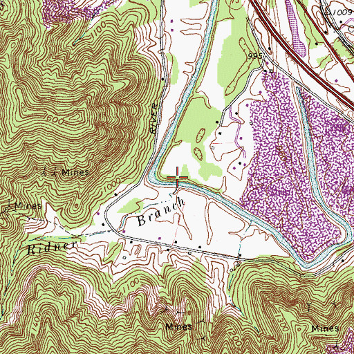 Topographic Map of Ridner Branch, KY