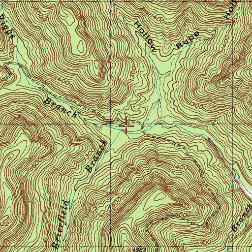 Topographic Map of Riggs Branch, KY
