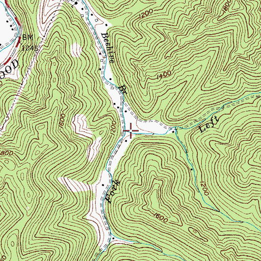 Topographic Map of Right Fork Beehive Branch, KY