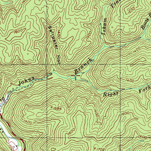 Topographic Map of Right Fork Big Johns Creek, KY