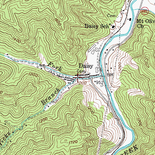Topographic Map of Right Fork Hicks Branch, KY