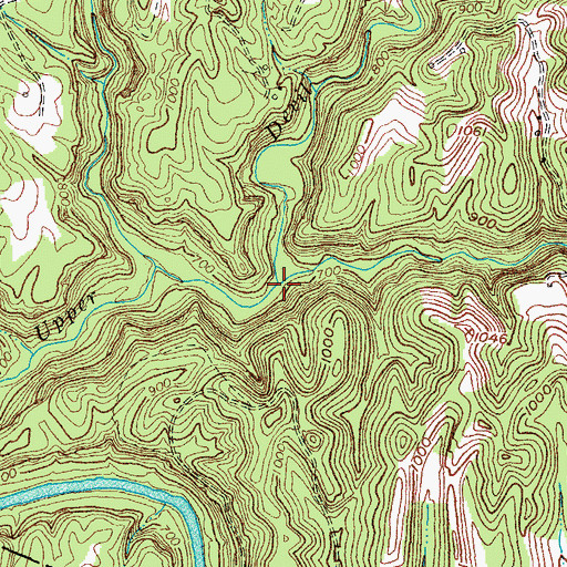 Topographic Map of Right Fork Upper Devil Creek, KY