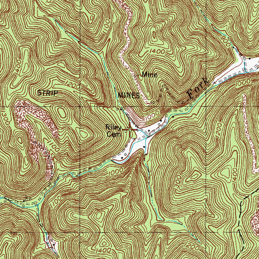 Topographic Map of Riley Cemetery, KY