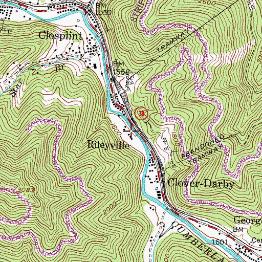 Topographic Map of Rileyville, KY