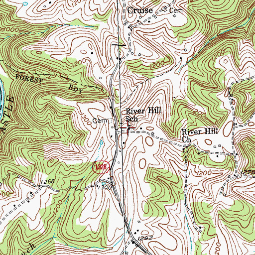 Topographic Map of River Hill School, KY