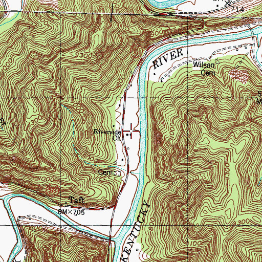 Topographic Map of Riverside School, KY