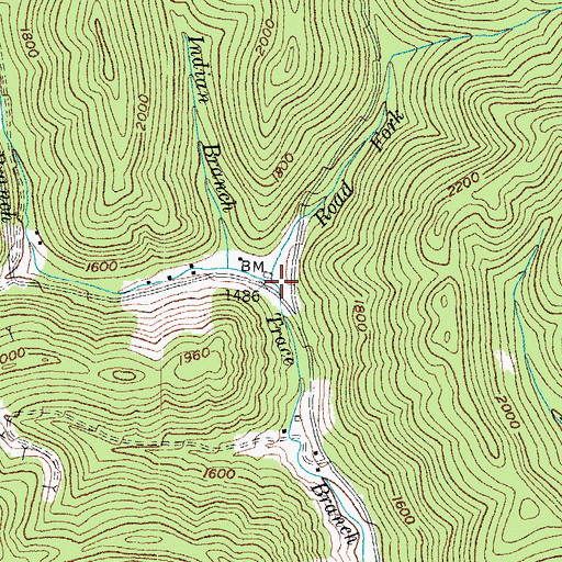 Topographic Map of Road Fork, KY