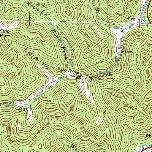 Topographic Map of Road Fork, KY