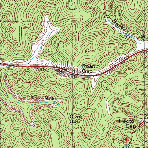 Topographic Map of Road Gap, KY