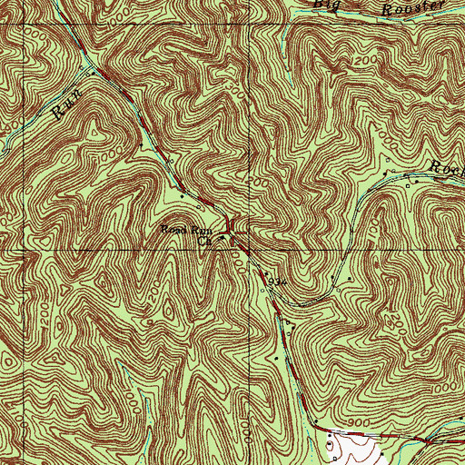 Topographic Map of Road Run Church, KY