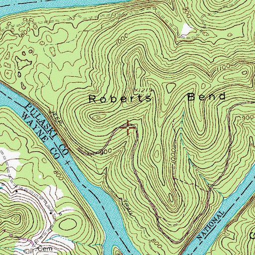 Topographic Map of Roberts Bend, KY