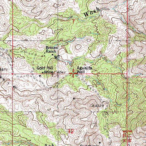 Topographic Map of Aguajita Well, AZ