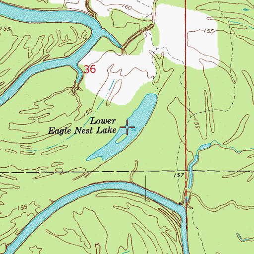 Topographic Map of Lower Eagle Nest Lake, AR