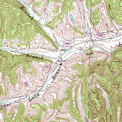 Topographic Map of Robinson Branch, KY