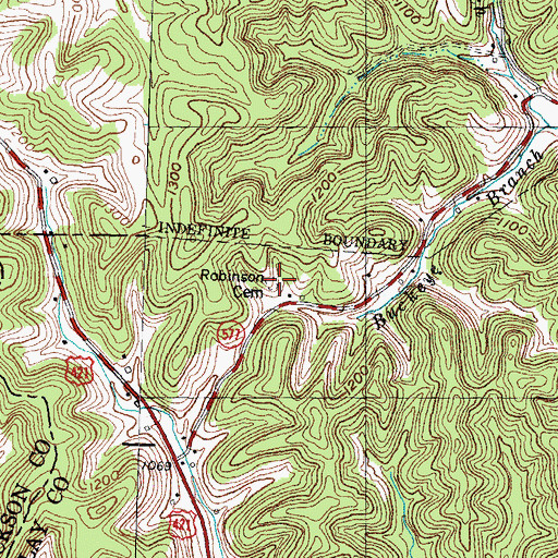 Topographic Map of Robinson Cemetery, KY