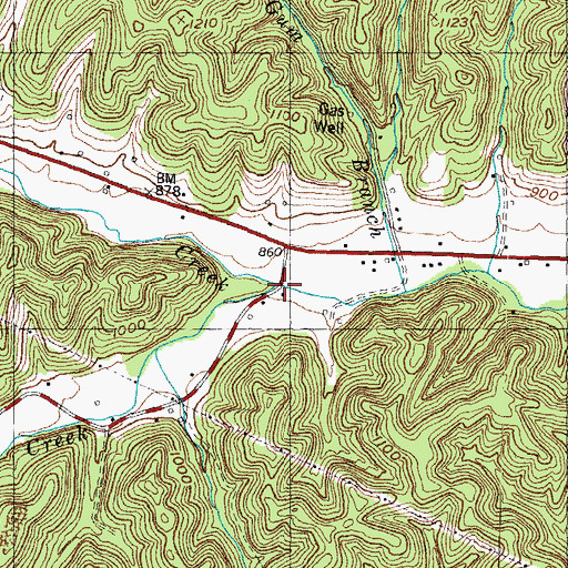 Topographic Map of Robinsons Creek, KY